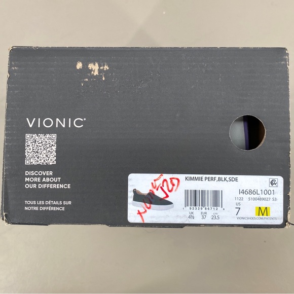 Vionic Kimmie Performance Sneaker Black Suede Purple Bottoms Size 7.5 NWT - Picture 10 of 11